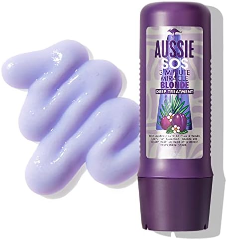 Aussie SOS 3 Minute Miracle Blonde Hair Vegan Deep Treatment Hair Mask, For Blonde Hair In Need of Nourishment, With Australian Wild Plum & Manuka Leaf, 225ml