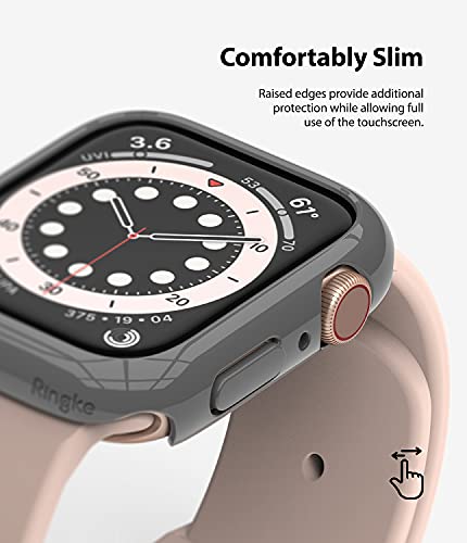 Image of Ringke Slim Case Compatible with Apple Watch Series 6 /5 / 4 / SE 44mm (2 Pack) - Clear & Dark Gray