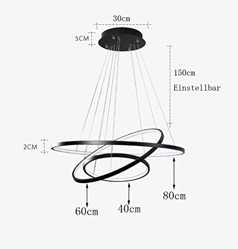 Lustre suspendu acrylique 95W à intensité variable avec télécommande incluse