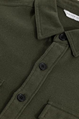 Image of SNITCH Mens Shirt | Full Sleeve Overshirt with Spread Collar & Button Cuffs | Cotton Fabric, Regular Fit, Casual Wear, Streetwear, Flap Pockets
