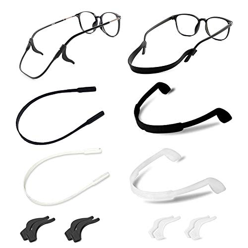 Glasses Strap Sports, Eyeglass Holder Straps for Kids Adult, Safety Sunglasses Straps, Soft Eyewear Retainer String Prevent Eyeglass Slipping with Silicone Anti-Slip Ear Grip Hooks