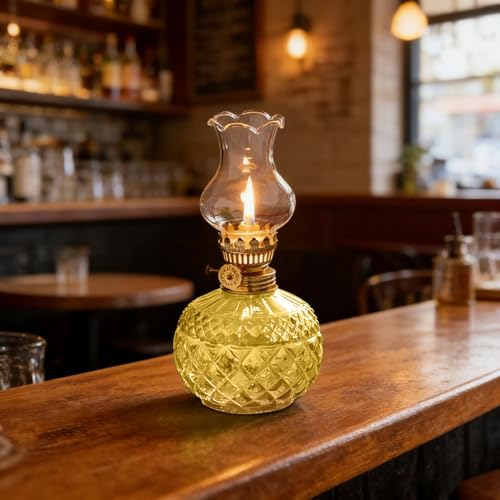 Vintage Oil Lamp & Glass Cover, Decorative Candle Holders, Kerosene Lantern - image 1