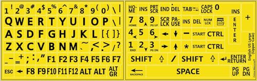 Letras grandes en inglés US para teclado, amarillas miniatura 4