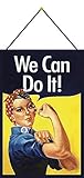  Generisch Cartel de Chapa de 20 x 30 cm Curvado con cordón We Can do it Metal decoración Regalo Cartel