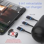 Multi Car Retractable Backseat 3 in 1 Car Charging Station Box Compatible with All Phones | iPhone | Samsung | Android | Share Ride Customer Charging Dock Attach to Headrest