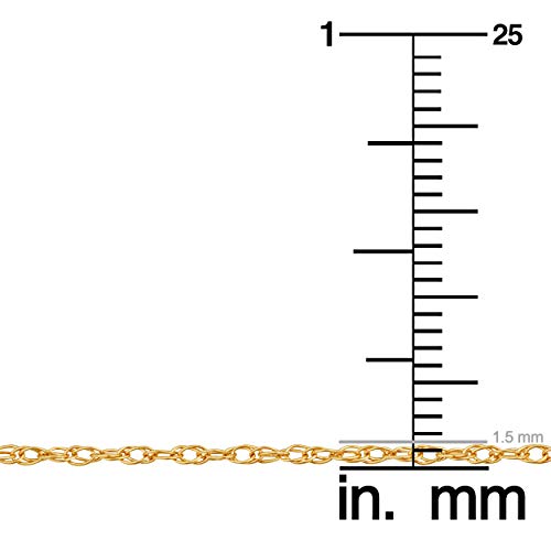 Kooljewelry 14k Yellow Gold Rope Chain Pendant Necklace (1.5 mm, 24 inch)