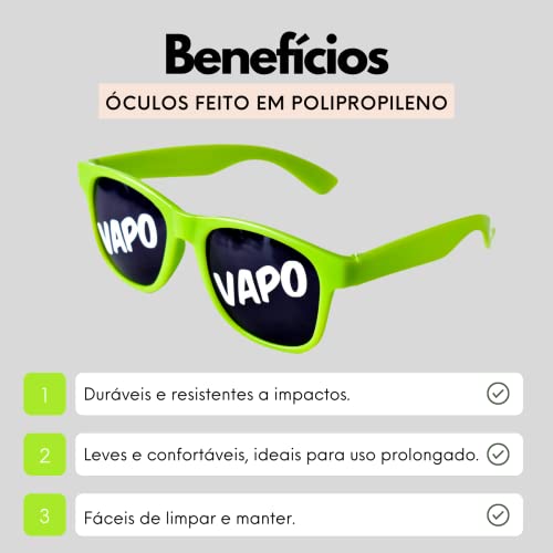 Kit 10 Óculos Escuro Com Frases Divertidas New Wave Standard WF Quadrado Clássico Com Proteção UV Fe
