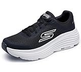 Skechers MAX Cushioning Endeavour - Tenis para Hombre, Negro/Blanco, 25 cm