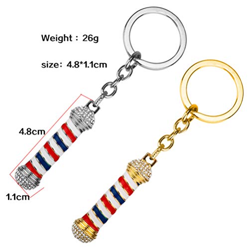 Fenical Pendant Keyring Keychain Barber Shop Sign Key Chain Trinket Women Men 4Pcs #TOP2