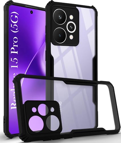 Image of Jkobi Back Case Cover for Realme 15 Pro (Shockproof with Polycarbonate Clear Panel | Professional Black)