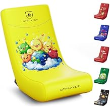 GTPLAYER Floor Rocking Gaming Chair Floor Rolling Game Chairs with Angle Limiter, Gamer Rocker Floor Seat, Compact & Lightweight, Yellow Earth