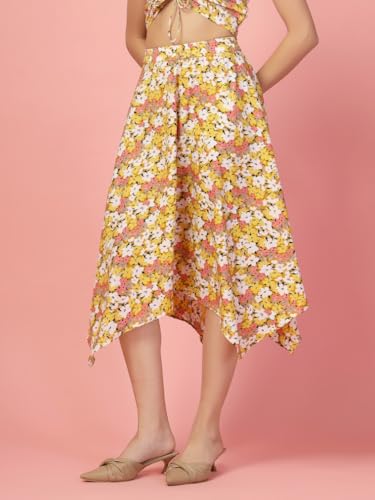 Image of OOMPH! Long Skirts for Women with Handkerchief Hem