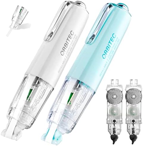 CRIOUFOX Refillable Correction Tape, Retractable White Out Tape, 4 Pcs Easy to Use Applicator for Instant white out correction tape, White Out for Shoocl Office