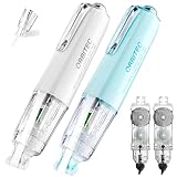 CRIOUFOX Refillable Correction Tape, Retractable White Out Tape, 4 Pcs Easy to Use Applicator for In