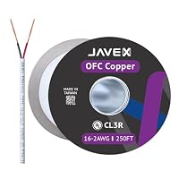JAVEX 14-Gauge Oxygen-Free Copper Speaker Wire - 99.9% OFC, Flat Cable, 15.25 Meters (50ft)