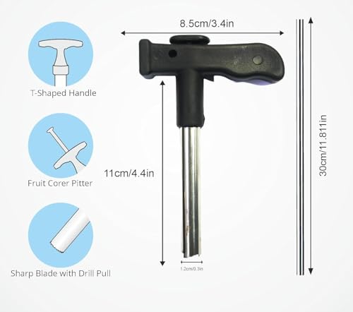 Image of Stainless Steel Coconut Opener Tool with Comfortable Grip Handle, Tender Coconut Opener Set with 2 Bent Straws, 2 Straight Straws and 1 Cleaning Brush (Pack of 1)