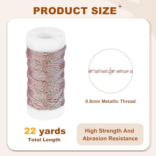 Hilo Metálico PATIKIL para Bordado, 22 Yardas, Dorado y Púrpura, para Máquina de Coser y Bordado Manual, Artesanías DIY, Envoltura de Regalos, Fabricación de Joyería y Decoración miniatura 2