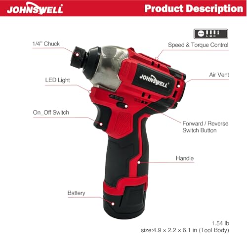 JOHNSWELL Brushless Drill/Driver Combo