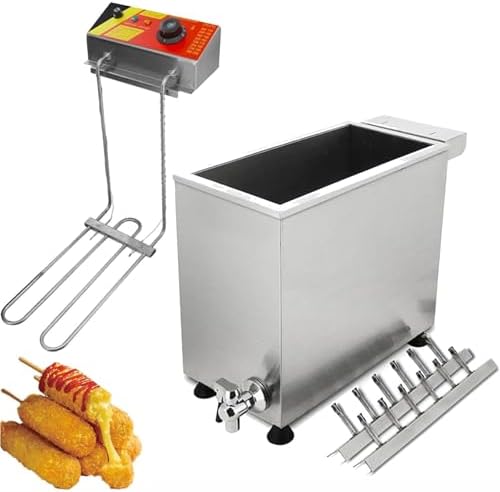 Commercial Corn Dog Machine - 3000W Electric Deep Fryer, 25L Capacity, Multi-Function Snack Maker for Cheese, Mozzarella, Hot Dog Sticks, Perfect for Parties and Events