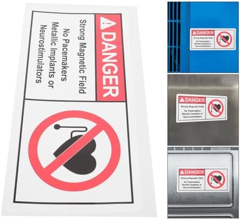 NUOBESTY 2 adet manyetik alan uyarı çıkartması, 5 x 10 inç, uzun ömürlü polipropilen sentetik kağıt, kendinden yapışkanlı, endüstri, hastane ve okul için - Görsel 7