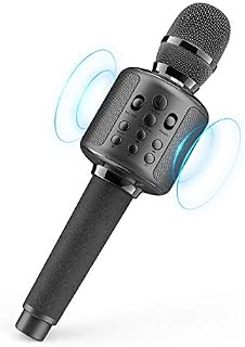 Karaoke Microphone Wireless Singing Machine with Bluetooth Speaker for Cell Phone/PC, Portable Handheld