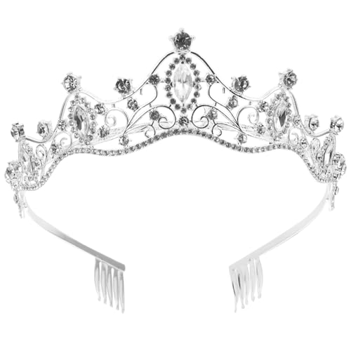 FRCOLOR diadema de fiesta Boda novia banda diadema nupcial accesorios de cumpleaños para mujer coronas para mujeres nupcial para mujer pedrería Silver