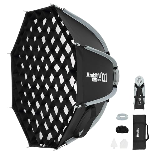 Softbox modificador de iluminación AMBITFUL Q1 octa 18" con liberación rápida y soporte Godox