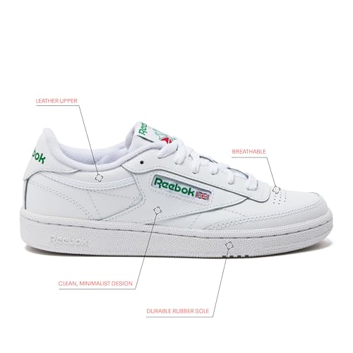 Reebok Males's Membership C 85 Tennis Sneakers, Informal Style White Sneakers - Image 4