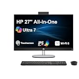 HP 27 AI PC All-in-One 27' Touchscreen IPS FHD Display (Intel Ultra 7-255U, 32GB DDR5, 1TB SSD, Intel Graphics, WiFi 6, Bluetooth 5.4, FHD+IR Webcam, RJ-45, HDMI, Win 11 Pro) w/Wireless KB+Mouse