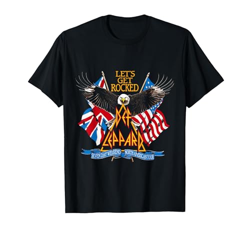 Official Def Leppard Let's Get Rocked T-Shirt, Men, Black, XX-Large