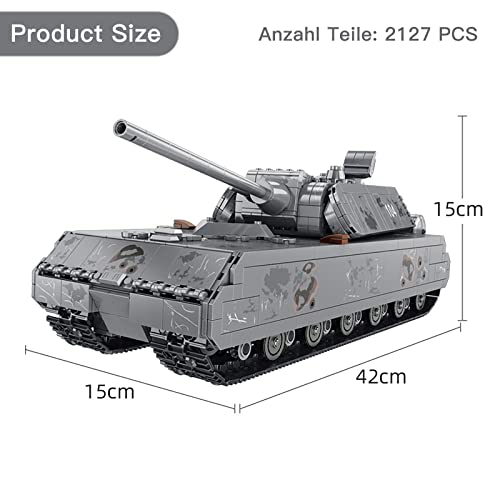 Panzer Bausteine Technik Modell, Tank Militär klemmbausteine Spielzeug Bausatz mit Figuren, Modular Buildings Kompatibel… – Bild 7