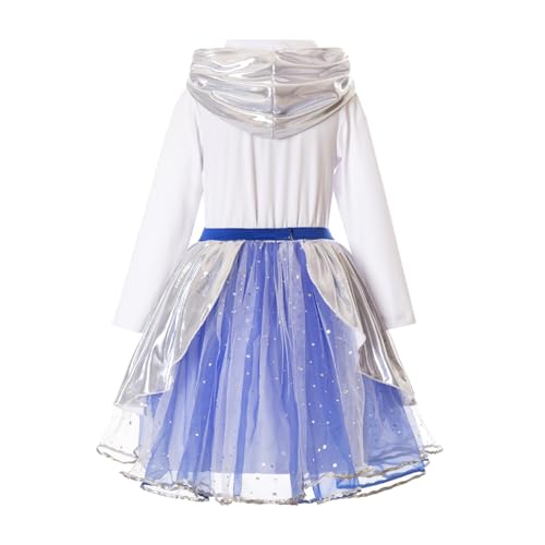Disfraz para niña robot R2-D2 blanco y azul miniatura 4