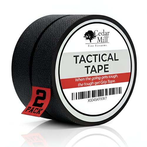 Magazine Protective Black Tactical Tape 1 Inch x 21.87 Yards - Water Resistant Grip Gun Wrap to Improve Handles, Non-Adhesive Multipurpose Military Tape for Guns, Rifle, and Shotgun - 2-Pack