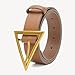 HOTWILL Belts for Women Jeans Dress Fashion Wide Waist Belt with Bronze Triangle Buckle Brown Small
