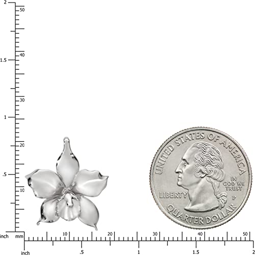 925 Sterling Silver Orchid Flower Necklace Pendant with 18" Box Chain, Nickle Free Hypoallergenic for Sensitive Skin, Island Tropical Jewelry with Gift Box4