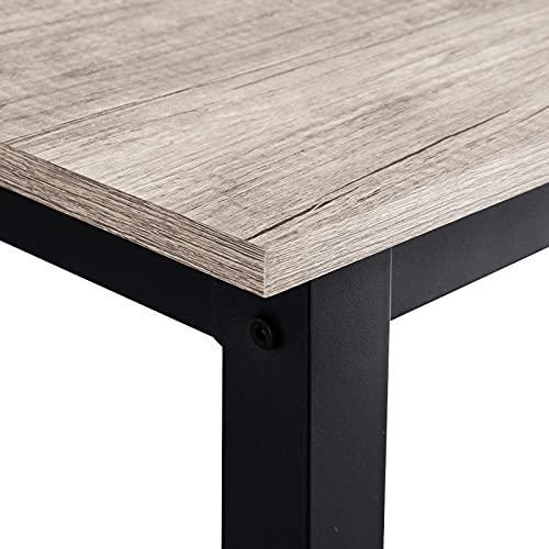 Yaheetech 3 Piece Dining Table Set Kitchen Table & Chair Sets for 2 Breakfast Bar Table and Stools Set with Space Saving Design for Dining Room Kitchen Living Room, Grey