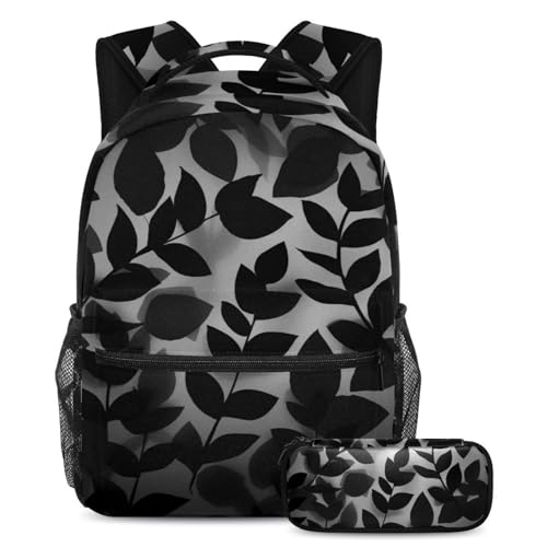 Sac à dos avec trousse à crayons noir et multicolore pour garçons et filles