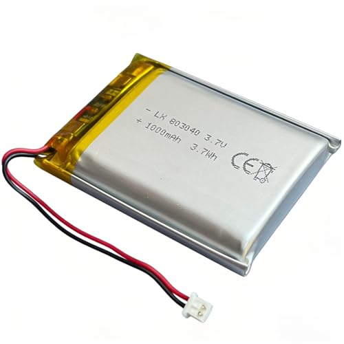 803040 Batterie Lithium polymère 3.7V 1000mAh avec connecteur JST 1.25 pour DIY appareils électroniques Batterie Rechargeable pour écouteurs Bluetooth et Produits...