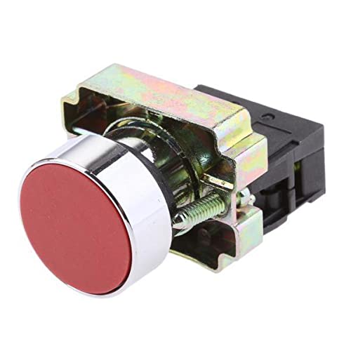 UJEAVETTE 2xXB2-BA42 Red Momentary Self-Reset Flush Push Button Switch 1 NC N/C 22mm-image-11