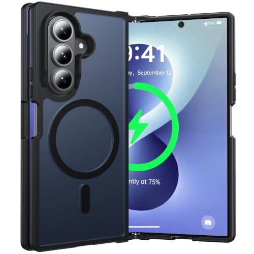 Image of NO.1 Magnetic for Samsung Galaxy Z Fold 8 Ultra Case with MagSafe | [Military Grade Drop Tested][Translucent Matte][Anti-Fingerprint] Soft Silicone Bumper for Samsung Fold 8 Ultra Case,Black