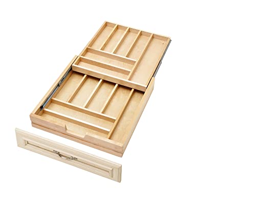 Rev-A-Shelf Wood Base Cabinet Two-Tier Replacement Drawer System (No Slides), Light Brown