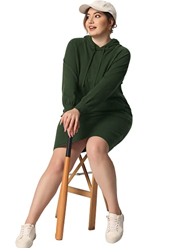 Image of Agnes Orinda Plus Size Hoodie Sweater Dress for Women Long Sleeve Pullover Fall Mini Bodycon Sweatshirt Dresses