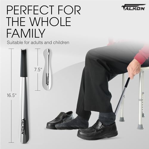 FALKON Shoe Horn Long Handle- 16.5" Metal Shoe Horn Sets for Men, Women and Children4