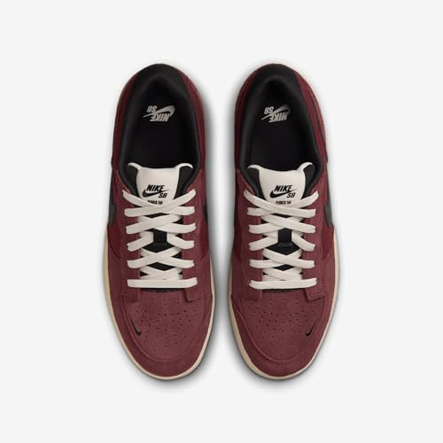 Image of Nike SB Force 58 Skate Shoes (DV5477-602, Dark Team Red /Black /Light Orewood Brown /Black) Size 6.5