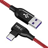 5A Supercharge Type C Cable 6.6FT, COOYA Compatible for Huawei Mate 20 Pro Charger Cable, 90 Degree Right Angle Fast Charge USB C Cable Super Charging for Huawei P20 Pro, P20, P30 Pro, Mate 20 Pro