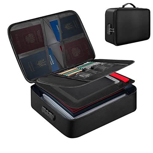 HandSonic Fireproof Document Bag with Lock, Fireproof Bag, Waterproof Document Organizer Box with Handle, Home Office Document Safe Organizer Bag, Photo Money Birth Certificate Protector for Family HandSonic Fireproof Document Bag with Lock, Fireproof Bag, Waterproof Document Organizer Box with Handle, Home Office Document Safe Organizer Bag, Photo Money Birth Certificate Protector for Family