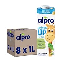 Alpro Kindersoyadrink – 100 Prozent pflanzlich – Von Natur aus laktosefrei und zuckerarm – Proteinquelle mit Calcium und Vitaminen – 8 x 1 L
