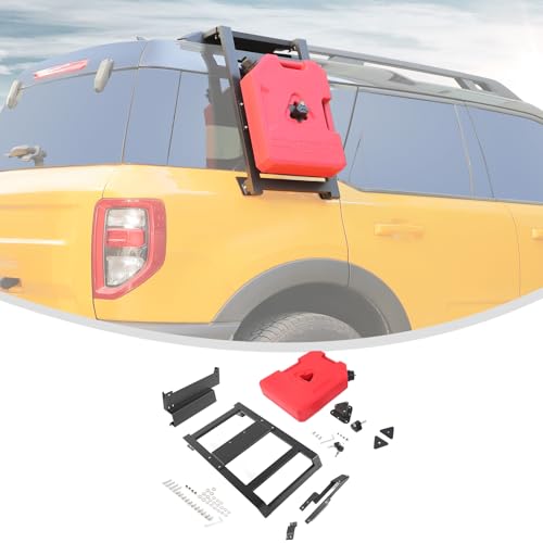Linskip Side Ladder & Transfer Tank Set Compatible with 2021-2025 Ford Bronco Sport, Flat Liquid Storage Tank with Lockable Mount, Exterior Accessories(Red) by Linskip - Used condition - US$204.35