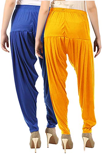 Image of Buy That Trendz Womens Patiala Pants Combo Pack of 2 Viscose Dhoti Patiyala Salwar Harem Bottoms Pants