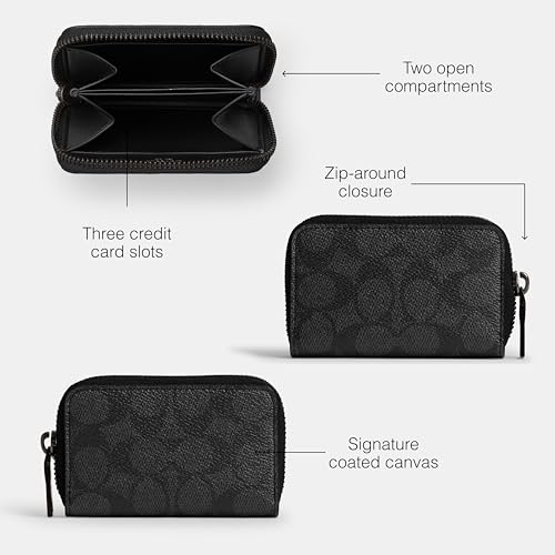 Coach Men's Small Zip Around Card Case, Charcoal, One Size3